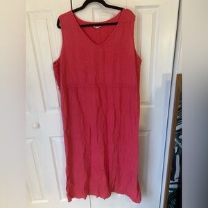 Sleeveless Pink Maxi Dress with 10 Inch Splits at the Hem